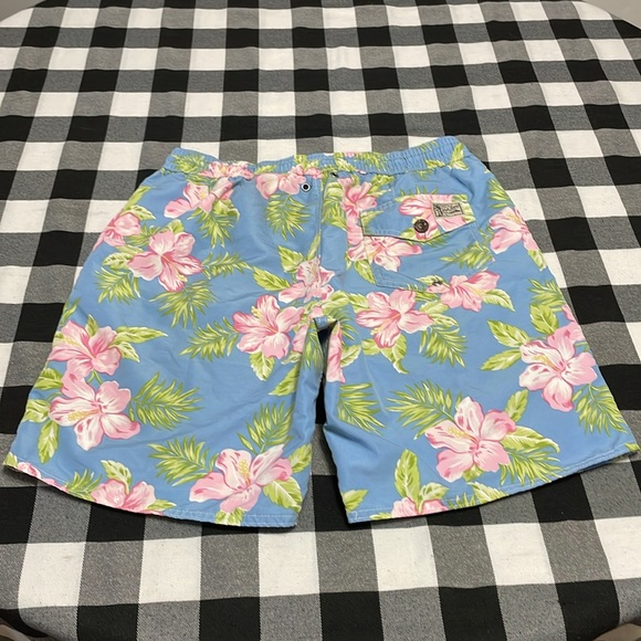Polo Ralph Lauren Floral Swim Shorts Men's Size Medium Blue Pink Green Tropical - Picture 10 of 16